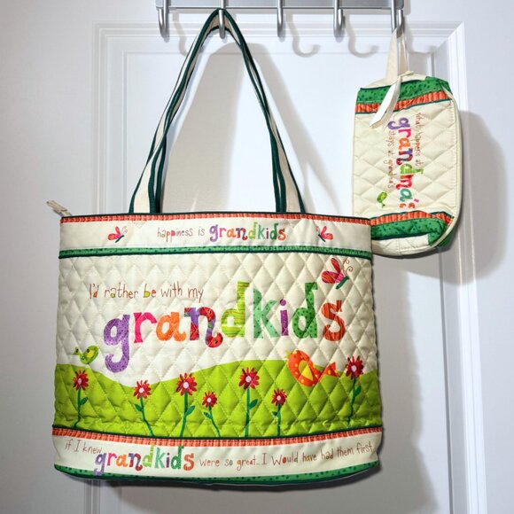 The Bradford Exchange - “Grandkids Rule” Tote Bag & Quilted Pouch Set - Picture 5 of 9